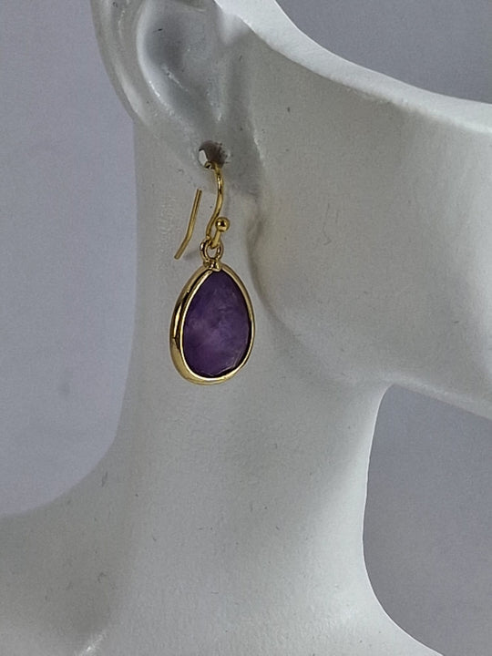 Klassieke Waterdruppel Oorbellen 14K Verguld met Kristal Edelsteen