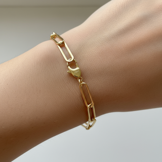 Paperclip armband op model - scherp en duidelijk