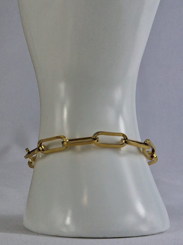 Büroklammer-Armband – 18 Karat vergoldet – goldfarben – nickelfrei