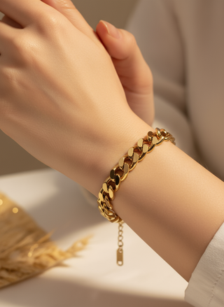 Platte chain armband