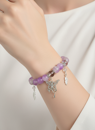 Professionele model foto paarse kristallen armband