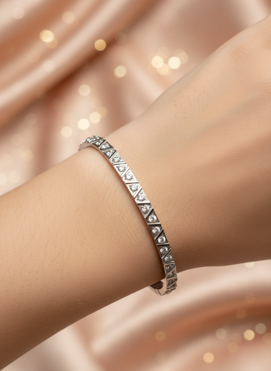 Roestvrijstaal dames armband met zirkoon