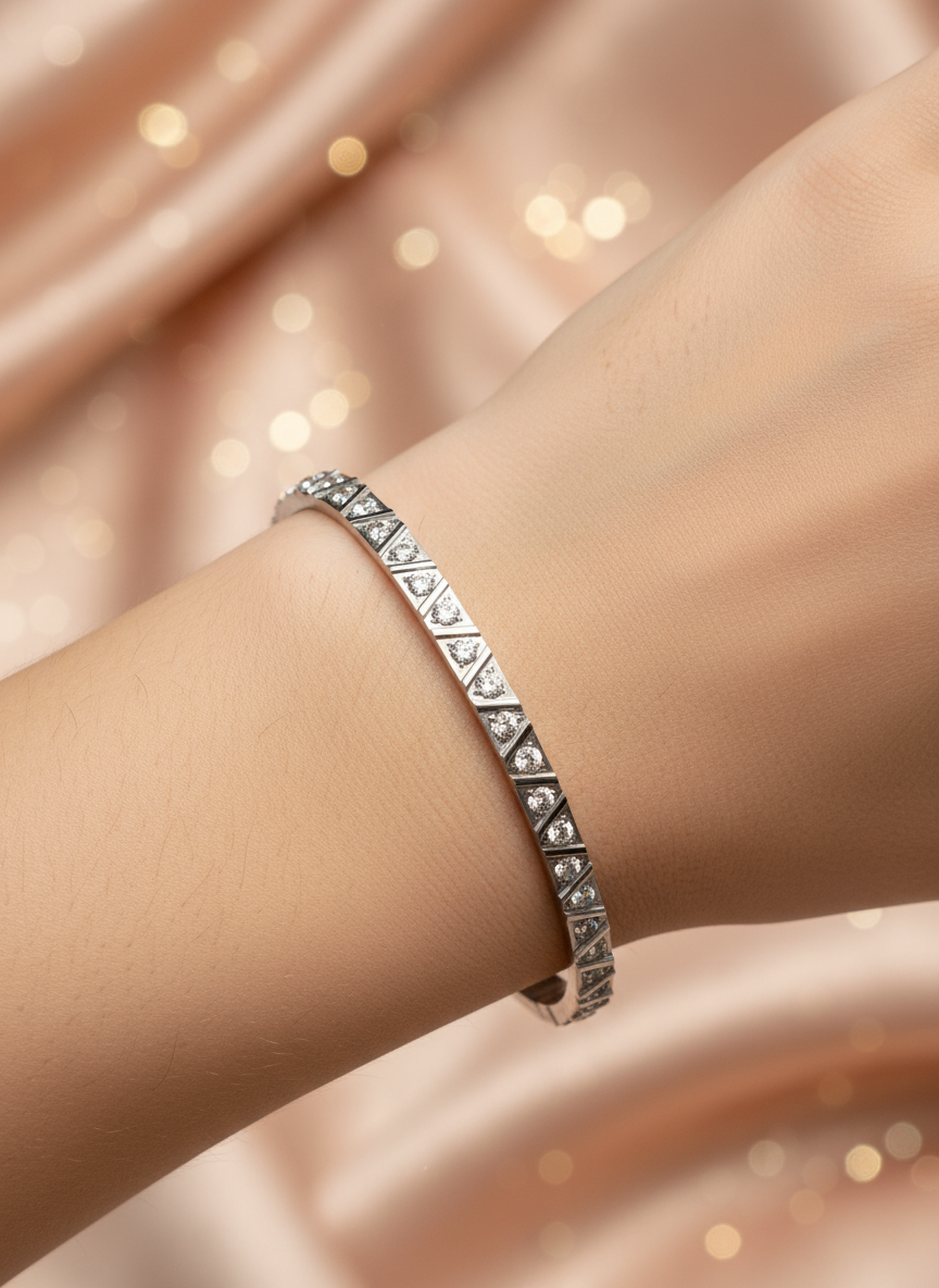 Roestvrijstaal dames armband met zirkoon