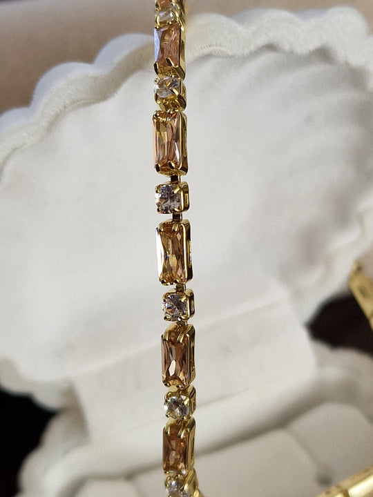 Armband met Roze en Witte Zirkonia