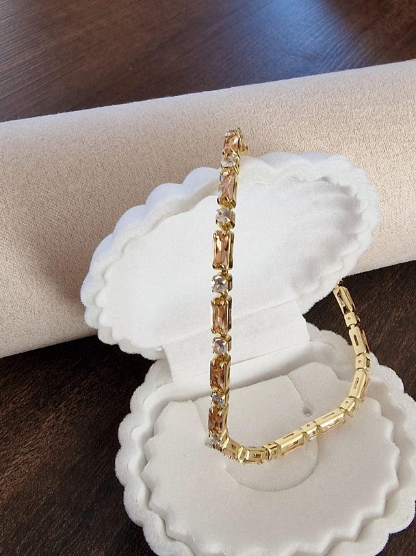 Armband met Roze en Witte Zirkonia