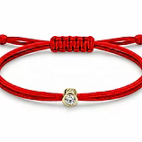 Koord Armband met Lab Grown Diamant - Red