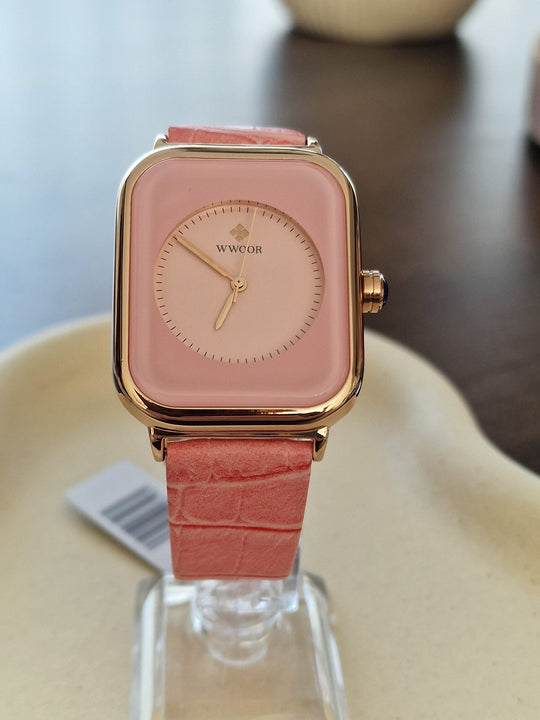 WWOOR Damenuhr, minimalistisches Lederarmband