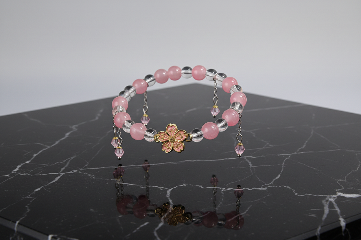 Rozenkwarts armband luxe foto 1