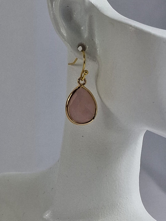 Klassieke Waterdruppel Oorbellen 14K Verguld met Kristal Edelsteen