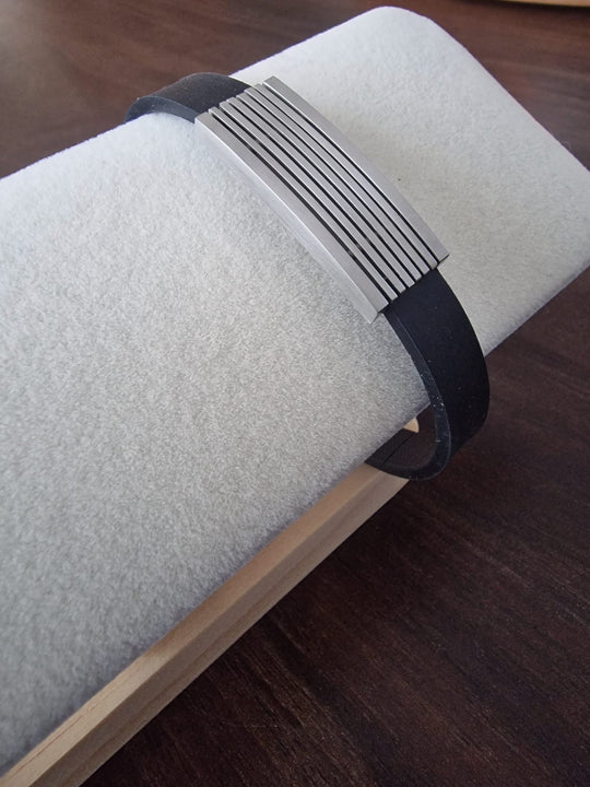 Rubber Band Heren Armband Stainless Steel