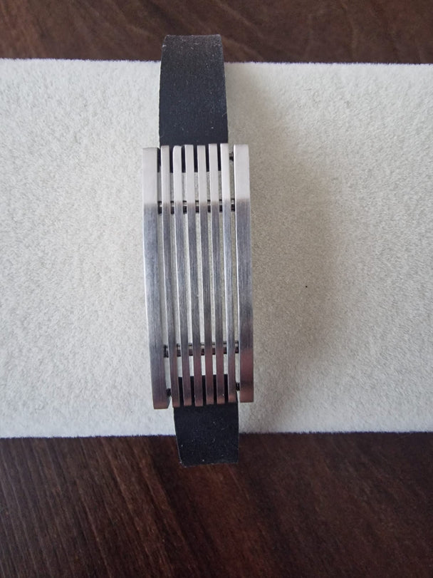 Rubber Band Heren Armband Stainless Steel