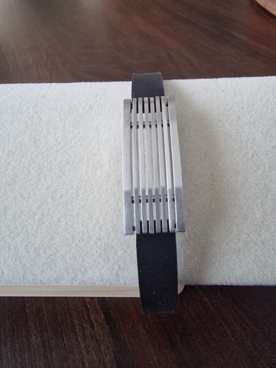 Rubber Band Heren Armband Stainless Steel