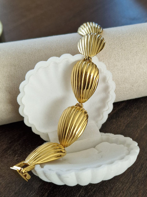 Gouden Schelpen Armband - 18K Verguld Roestvrij Staal