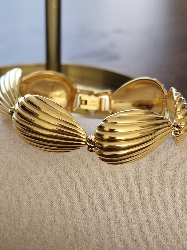 Gouden Schelpen Armband - 18K Verguld Roestvrij Staal