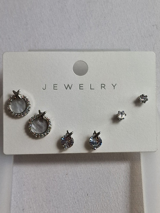 925 Zilver Oorknopjes Set - 3 Paar Goud & Zilver