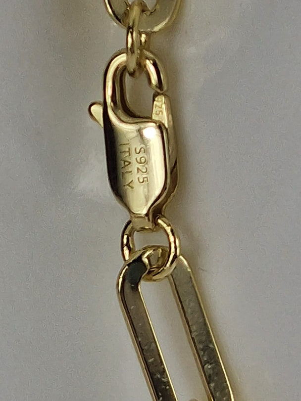 925 Sterling Zilveren Paperclip Armband - Italiaans Zilver - Gerhodineerd