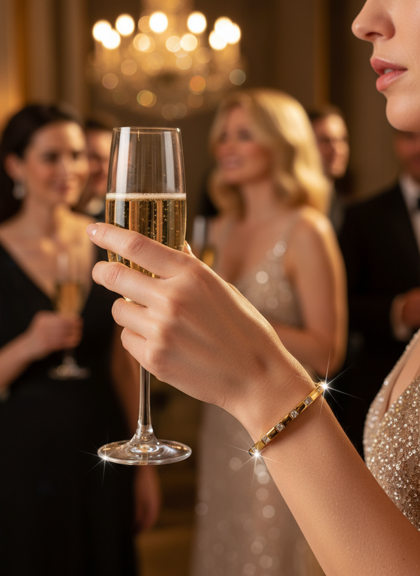 Slavenarmband bij elegant evenement