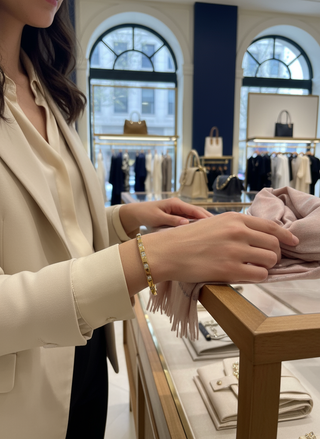 Slavenarmband tijdens shoppen