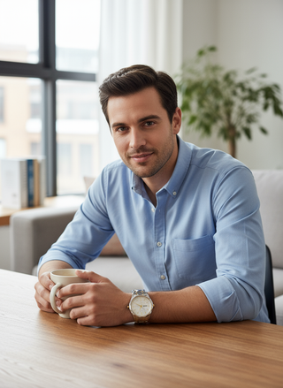 Smart casual met two-tone horloge