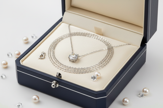 Solitaire Moissaniet Ketting in Luxe Doos