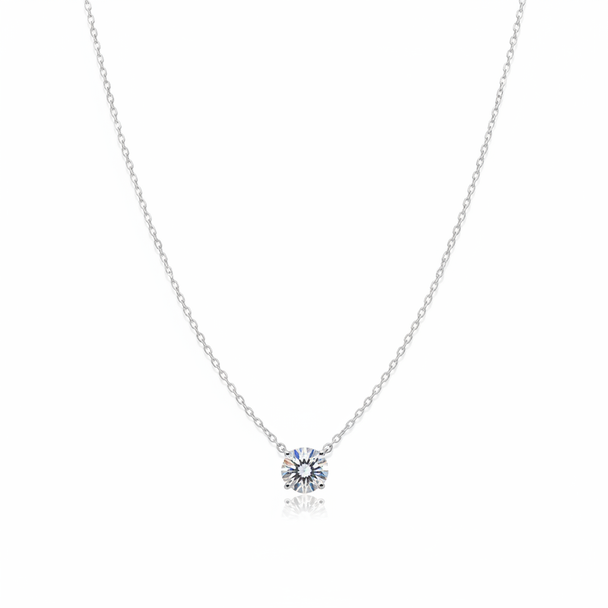 Solitaire Moissaniet Ketting - White Studio
