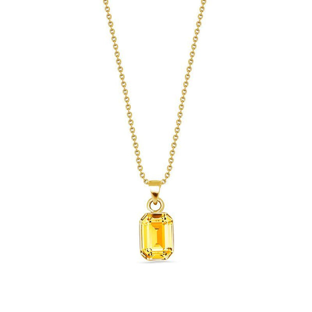 Verguld ketting citrien pendant