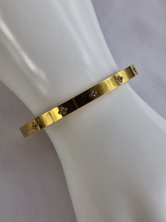 Blumenarmband, 18 Karat vergoldet mit Zirkonia