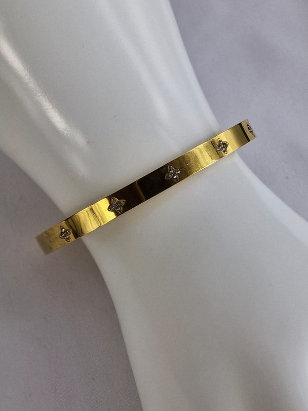 Blumenarmband, 18 Karat vergoldet mit Zirkonia