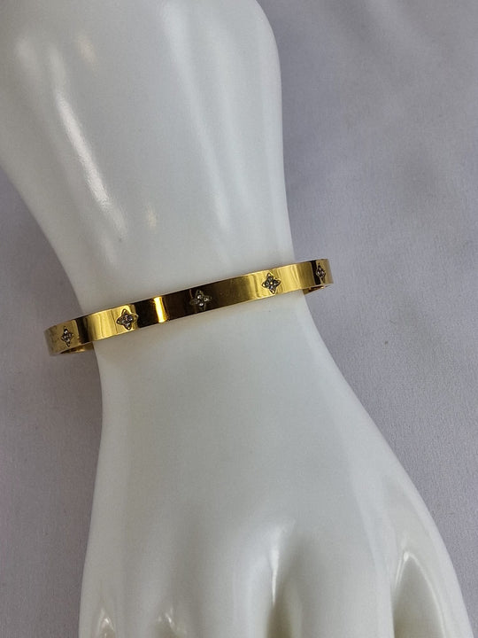 Blumenarmband, 18 Karat vergoldet mit Zirkonia