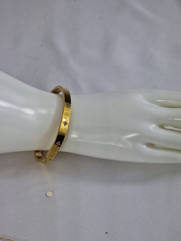 Blumenarmband, 18 Karat vergoldet mit Zirkonia