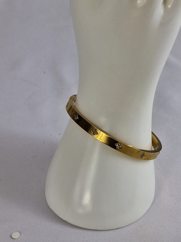 Blumenarmband, 18 Karat vergoldet mit Zirkonia