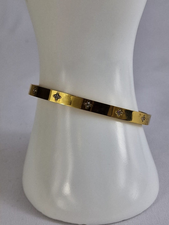 Blumenarmband, 18 Karat vergoldet mit Zirkonia