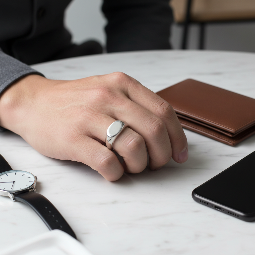 Sterling Zilver Zegelring Casual