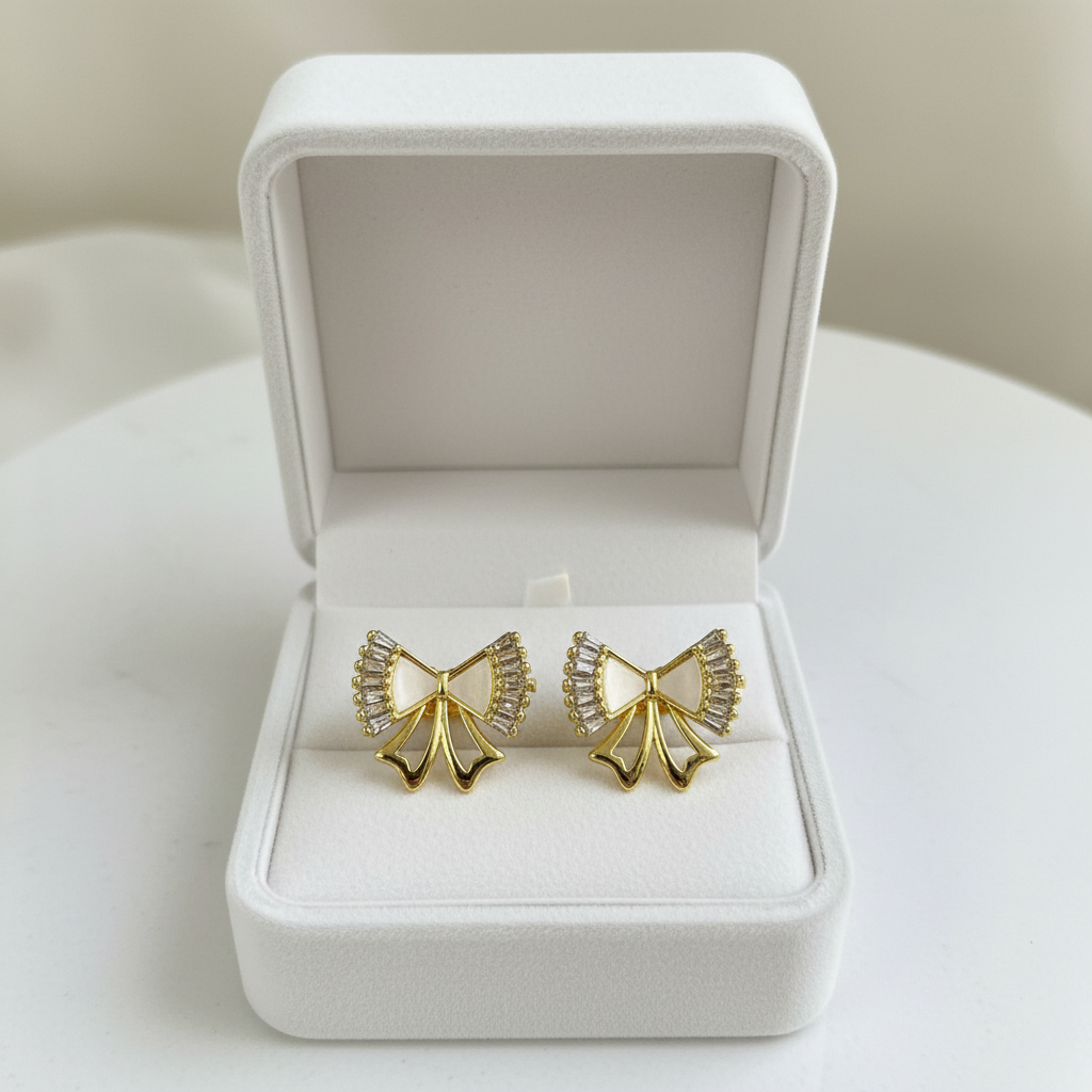 Strik oorknopjes in luxe doos - mooier