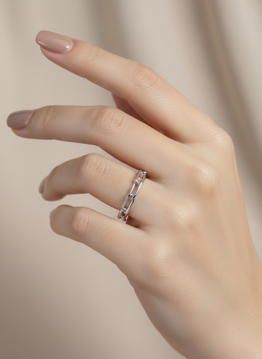 Studio foto - Paperclip ring in zilver