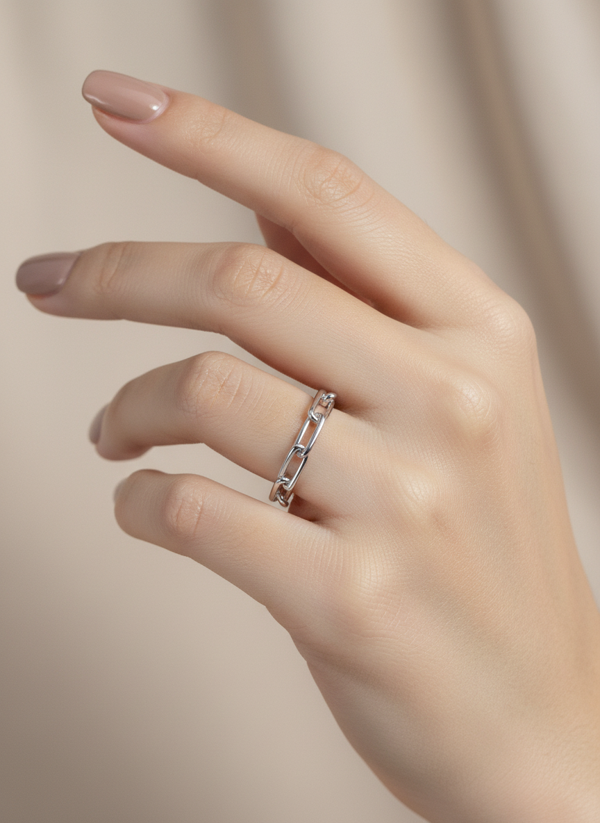 Studio foto - Paperclip ring in zilver