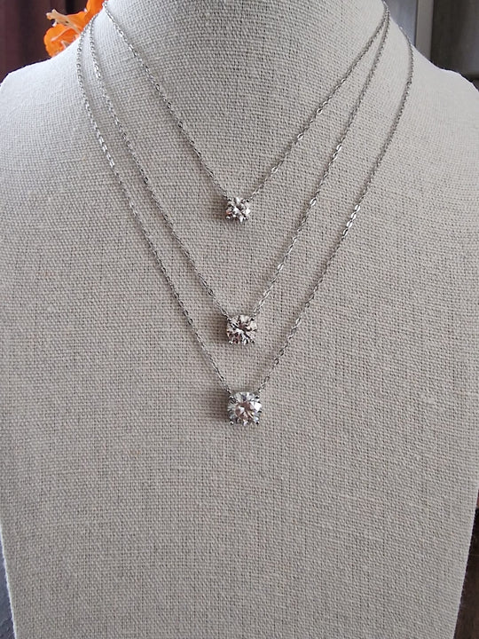 Solitaire Moissaniet Ketting 3ct Zilver