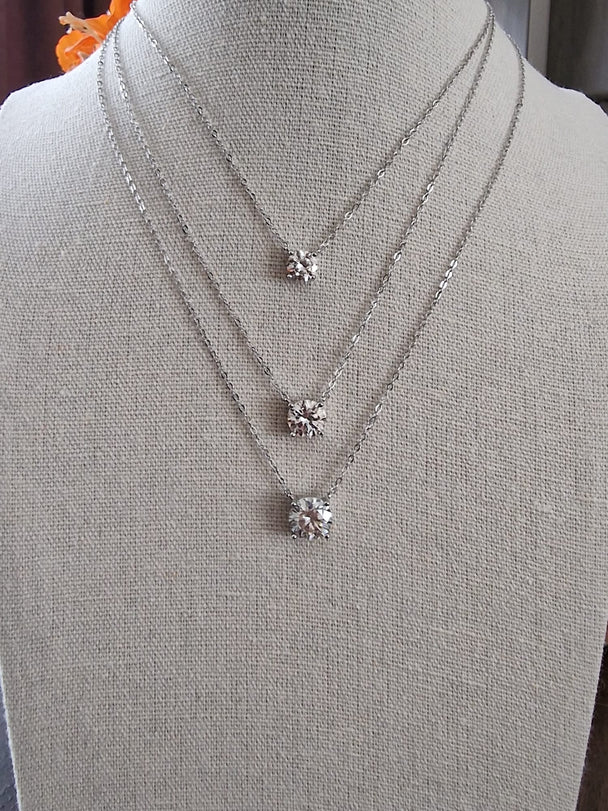 Solitaire Moissaniet Ketting 3ct Zilver