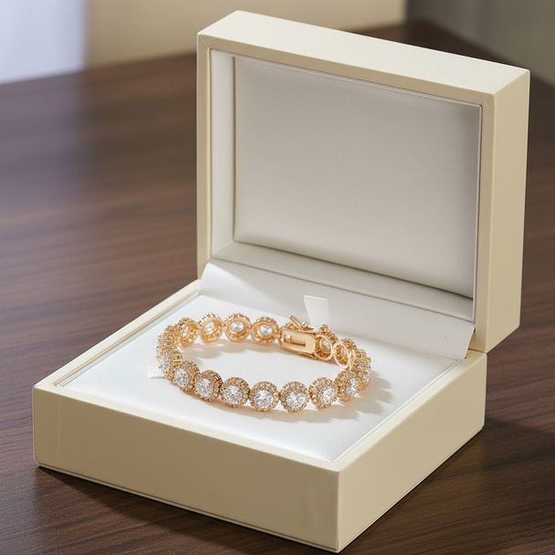 Tennis armband rosé goud in luxe doos