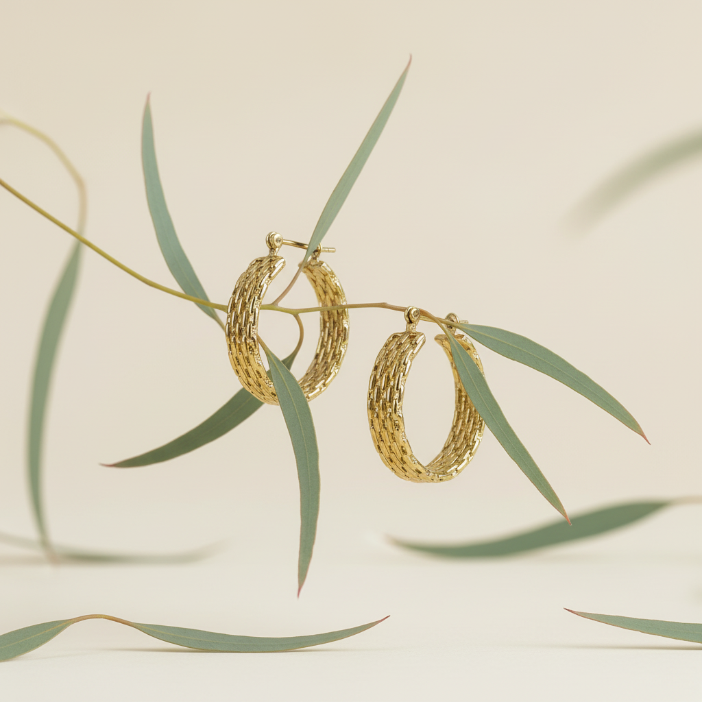 Textuur hoops met botanische elementen