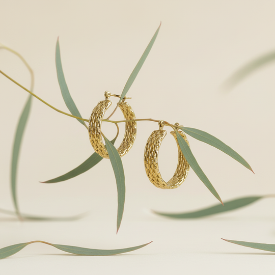 Textuur hoops met botanische elementen