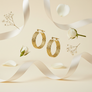 Textuur hoops met florale elementen