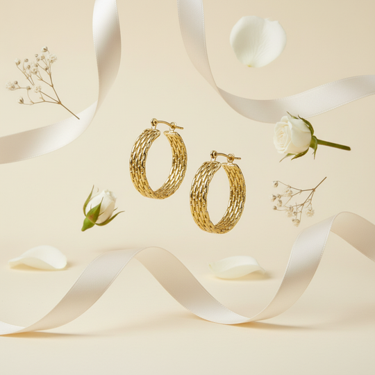 Textuur hoops met florale elementen