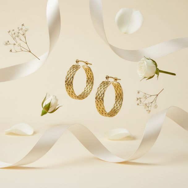 Textuur hoops met florale elementen