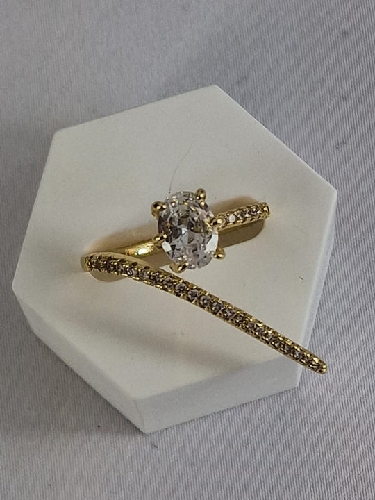 Cubic Zirkonia Dames Ring Goud Kleur