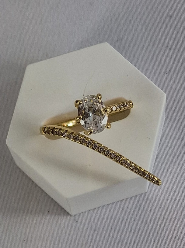 Cubic Zirkonia Dames Ring Goud Kleur