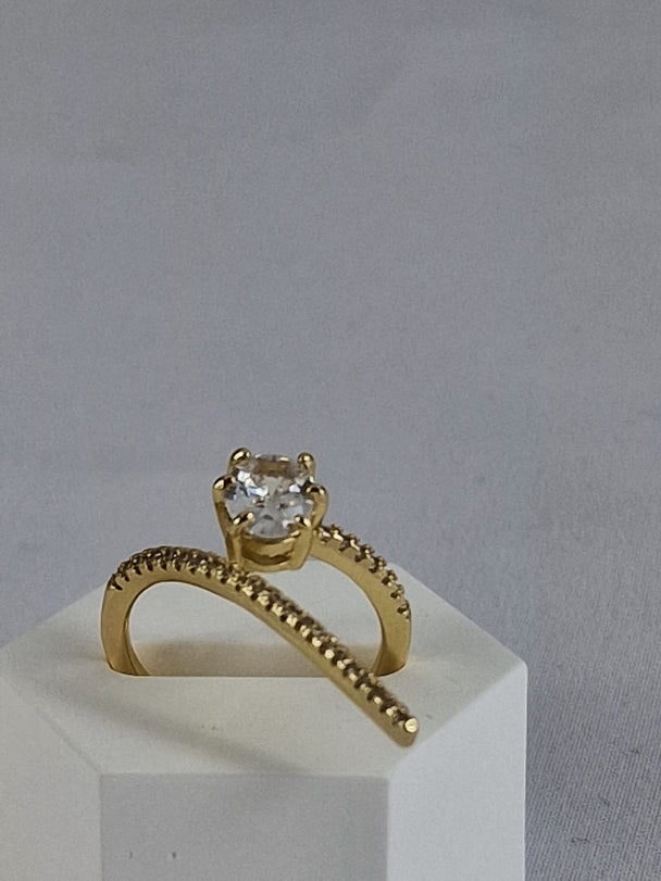 Cubic Zirkonia Dames Ring Goud Kleur