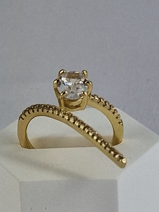 Cubic Zirkonia Dames Ring Goud Kleur