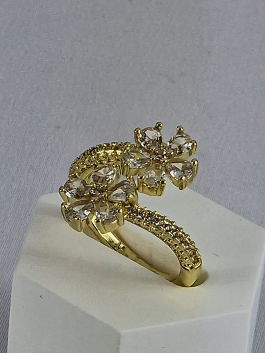 Koper Bloem-model Dames Ring Zirkonia steen