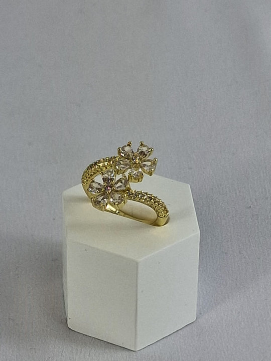 Koper Bloem-model Dames Ring Zirkonia steen